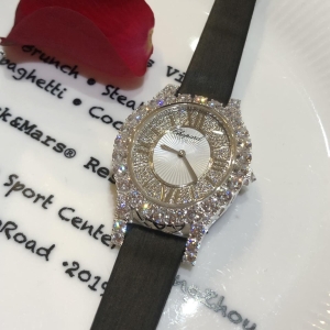 18K White Gold Chopard L'Heure Du Diamant Watch Pave Diamonds 40MM For Women 139383-1201