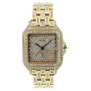 Cartier Panthere Large W25014B9 Pave Dial Bracelet Watch